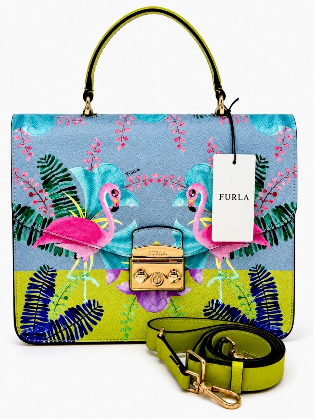 Furla - RARE* Metropolis Flamingo Convertible Satchel NWT